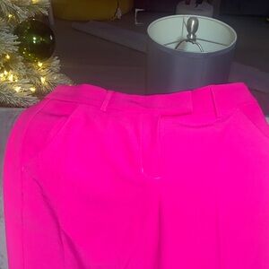 Express Editor Relaxed Trouser Mid Rise Bright Pink Women's Trousers